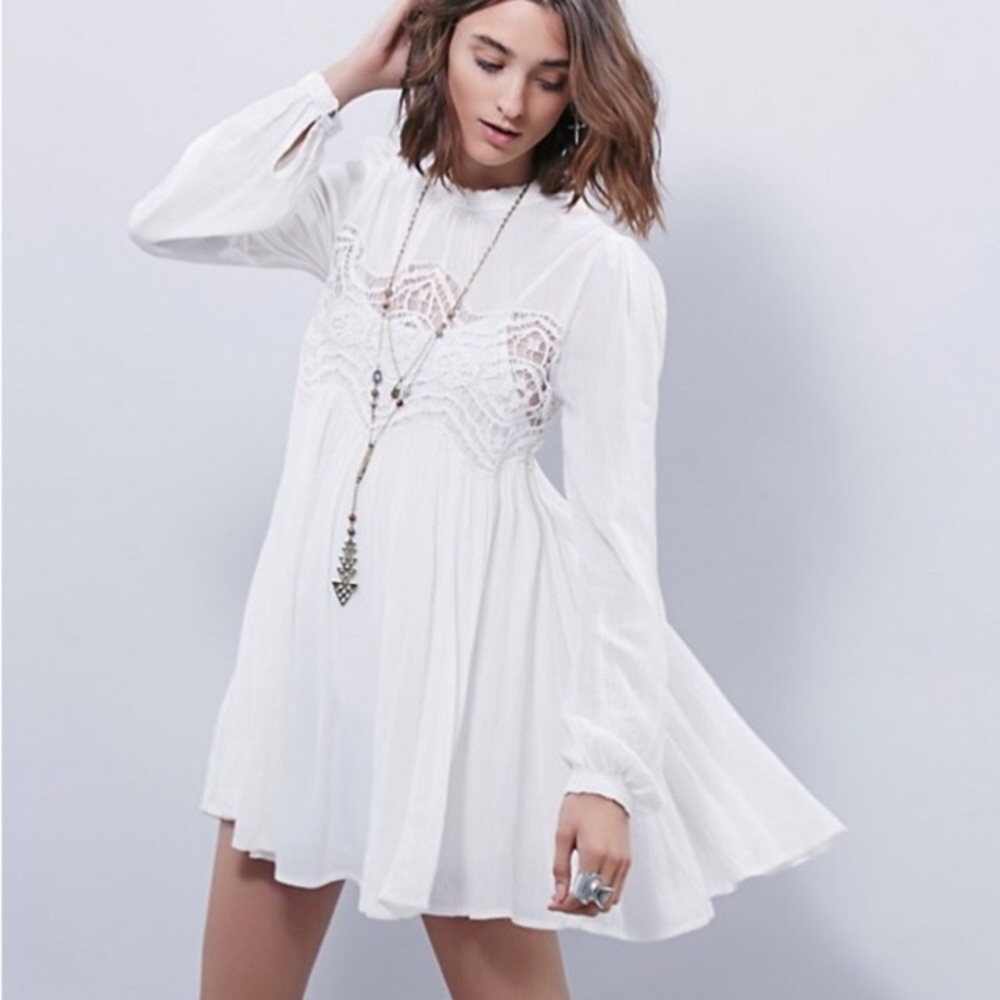 Crepe babydoll tunic dress